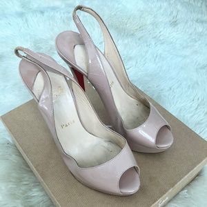 Louboutin Lady Peep Sling 150 Patent Calf
